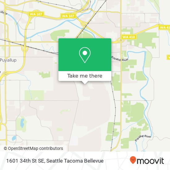 Mapa de 1601 34th St SE, Puyallup, WA 98372