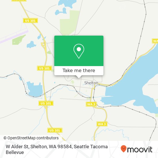Mapa de W Alder St, Shelton, WA 98584