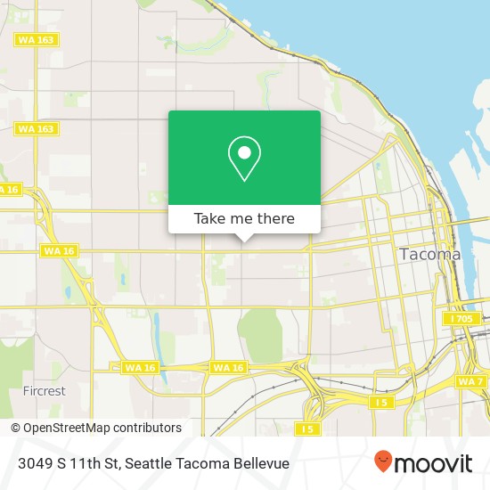 Mapa de 3049 S 11th St, Tacoma, WA 98405