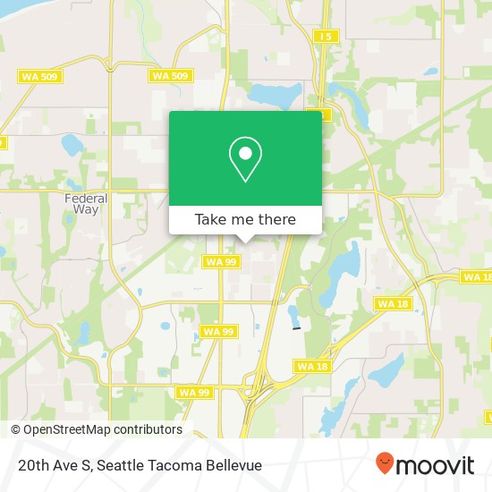 20th Ave S, Federal Way, WA 98003 map