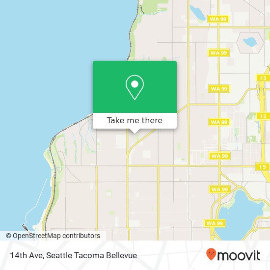 Mapa de 14th Ave, Seattle, WA 98117