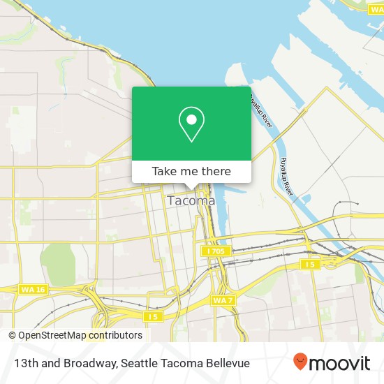 Mapa de 13th and Broadway, Tacoma, WA 98402