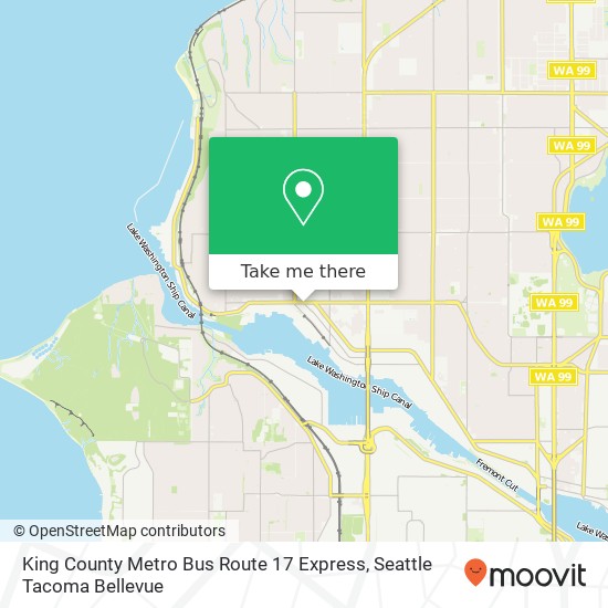 Mapa de King County Metro Bus Route 17 Express