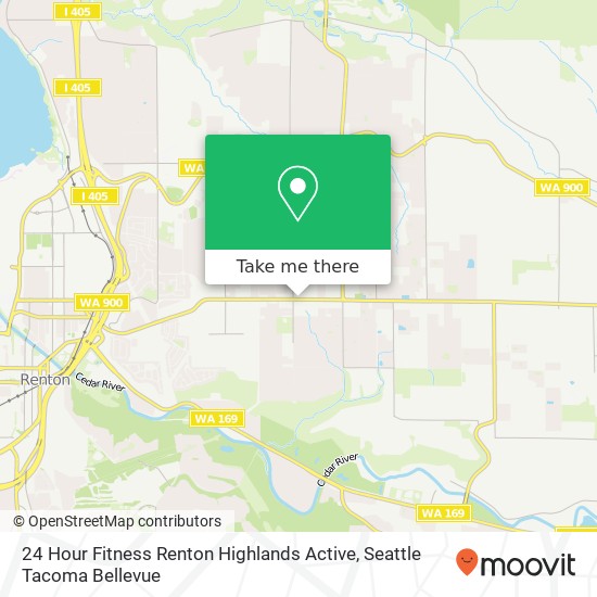 Mapa de 24 Hour Fitness Renton Highlands Active, 4110 NE 4th St