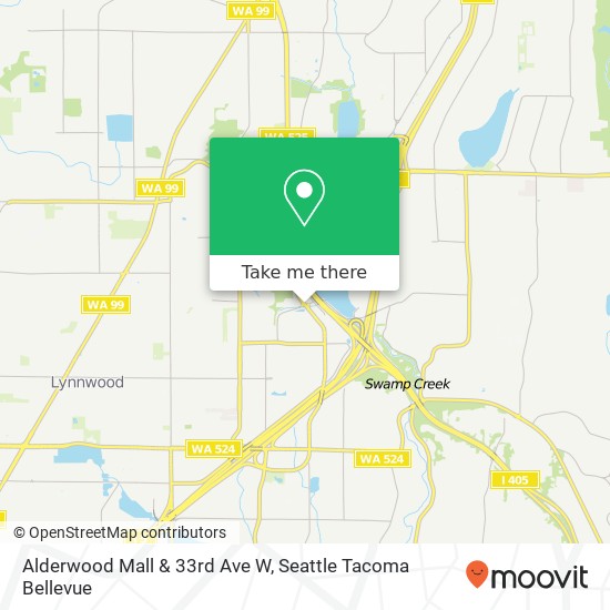 Mapa de Alderwood Mall & 33rd Ave W, Lynnwood, WA 98037