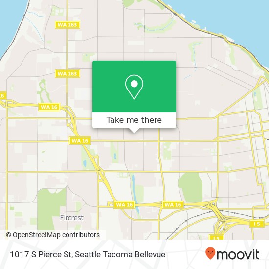 Mapa de 1017 S Pierce St, Tacoma, WA 98405