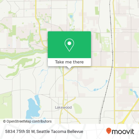 Mapa de 5834 75th St W, Lakewood, WA 98499