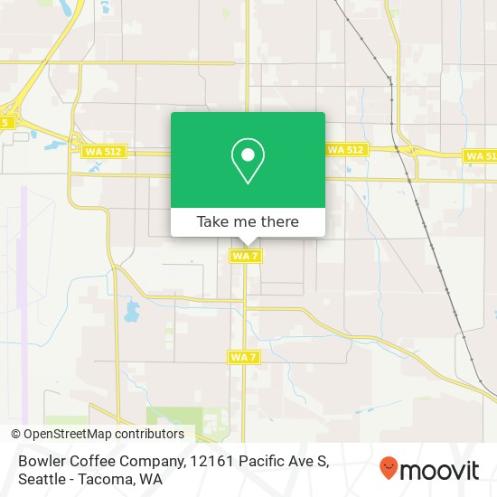 Mapa de Bowler Coffee Company, 12161 Pacific Ave S