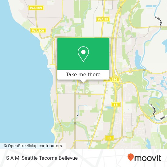 S A M, S Kent des Moines Rd map