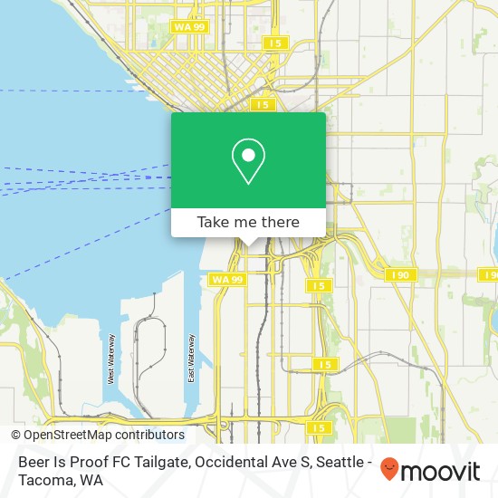 Beer Is Proof FC Tailgate, Occidental Ave S map