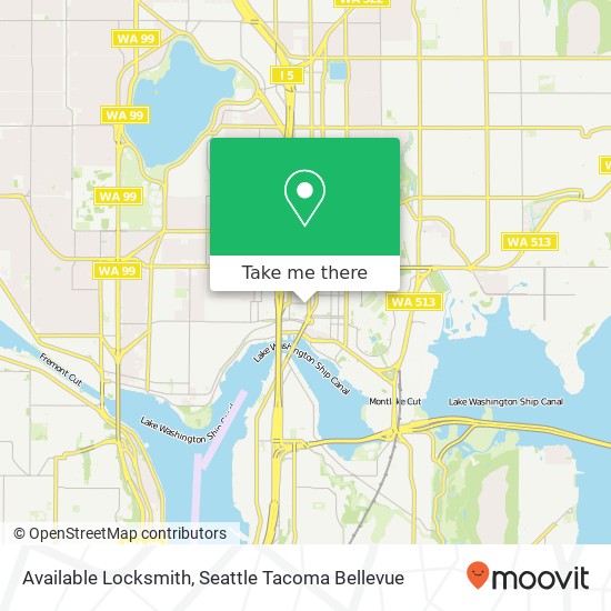 Mapa de Available Locksmith, 4115 Roosevelt Way NE