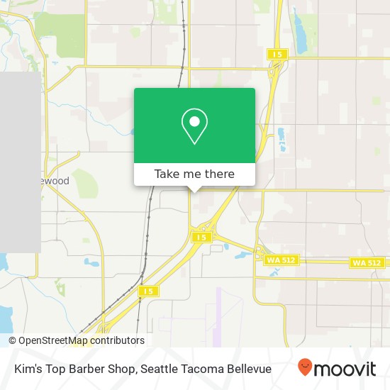 Mapa de Kim's Top Barber Shop, 9701 S Tacoma Way