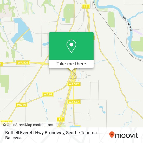 Bothell Everett Hwy Broadway, Everett, WA 98208 map