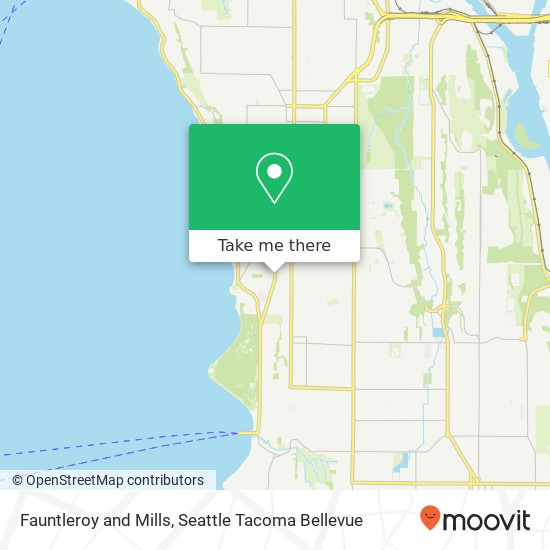 Mapa de Fauntleroy and Mills, Seattle, WA 98136