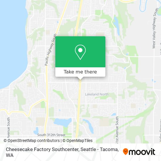 Mapa de Cheesecake Factory Southcenter