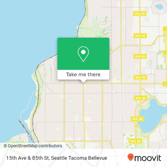 Mapa de 15th Ave & 85th St, Seattle, WA 98117