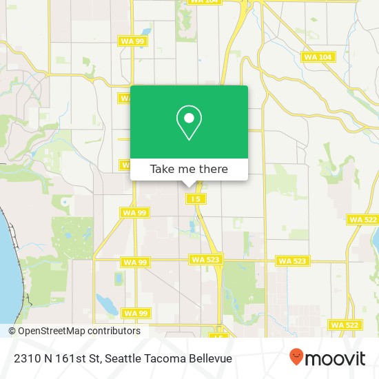 Mapa de 2310 N 161st St, Shoreline, WA 98133