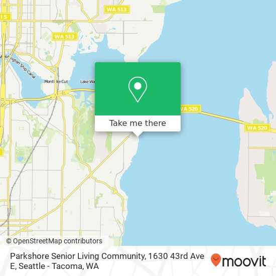 Mapa de Parkshore Senior Living Community, 1630 43rd Ave E