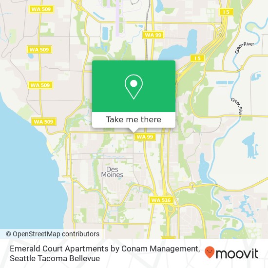 Emerald Court Apartments by Conam Management, 21600 24th Ave S map