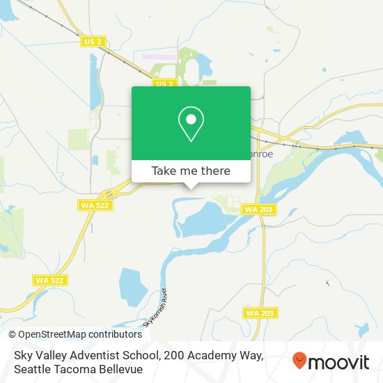 Mapa de Sky Valley Adventist School, 200 Academy Way