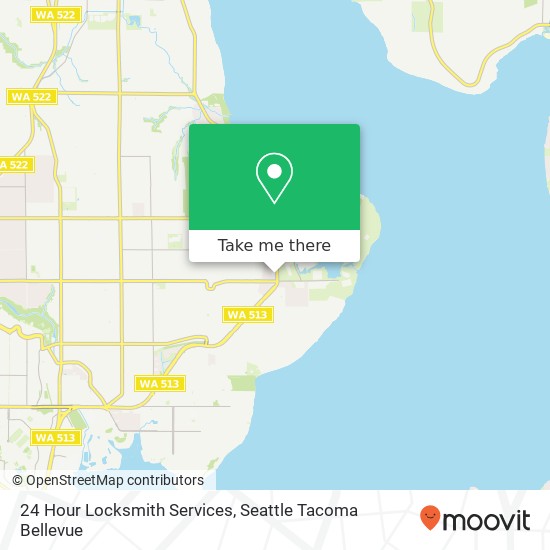 Mapa de 24 Hour Locksmith Services, 6551 Sand Point Way NE