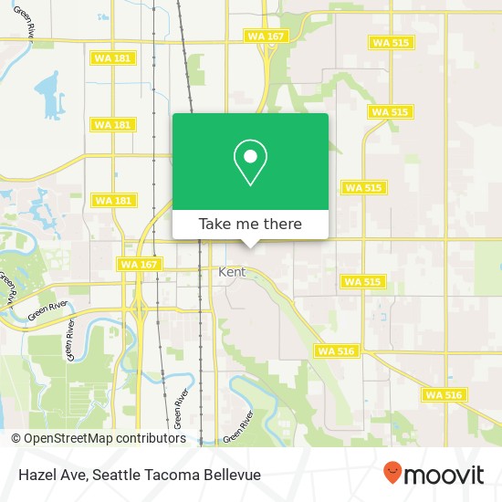 Hazel Ave, Kent, WA 98030 map