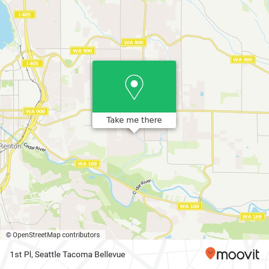 Mapa de 1st Pl, Renton, WA 98059