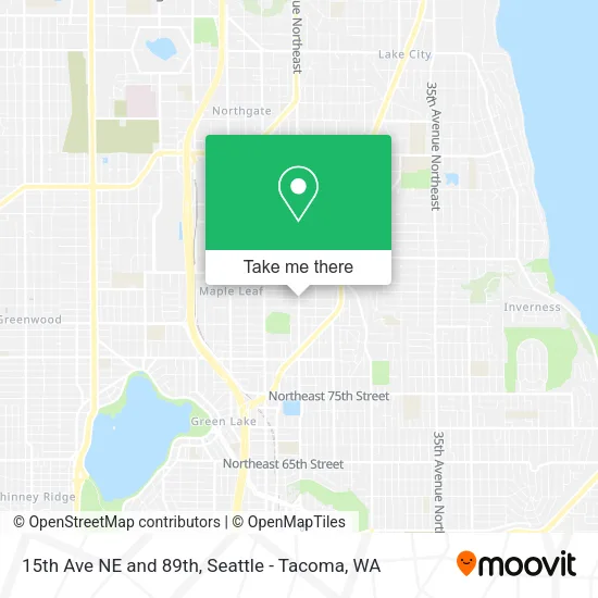 15th Ave NE and 89th map