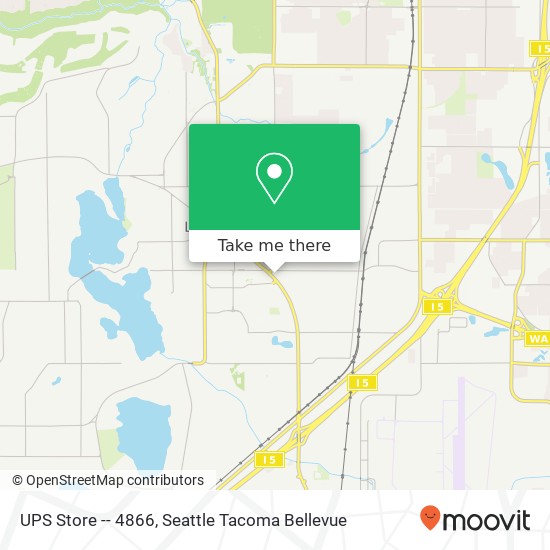 Mapa de UPS Store -- 4866, 10011 Bridgeport Way SW