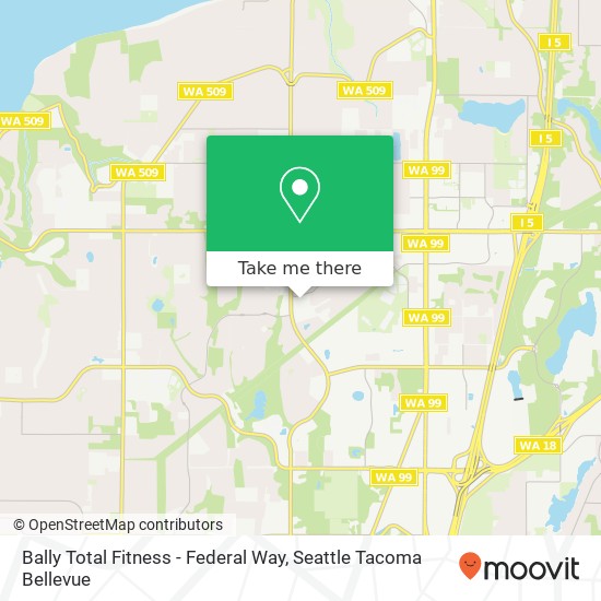 Mapa de Bally Total Fitness - Federal Way, 32818 1st Ave S