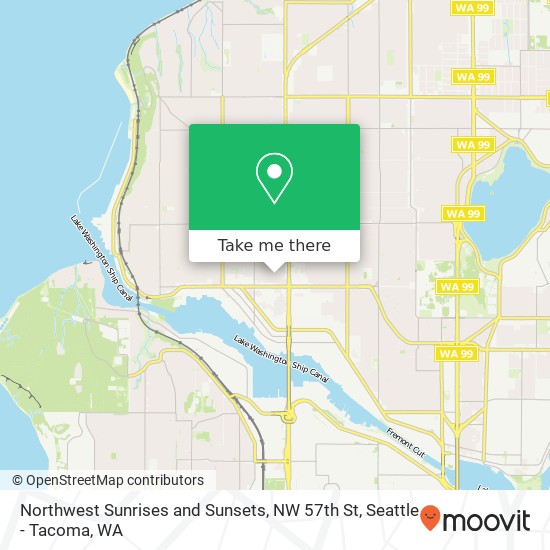 Northwest Sunrises and Sunsets, NW 57th St map