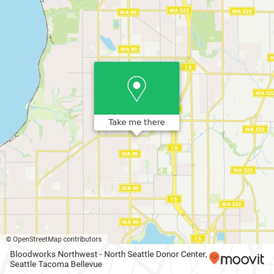 Mapa de Bloodworks Northwest - North Seattle Donor Center, 10357 Stone Ave N