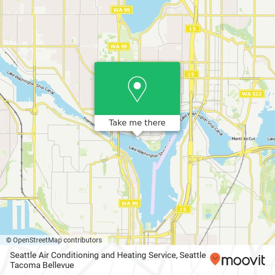 Mapa de Seattle Air Conditioning and Heating Service, 1341 N Northlake Way