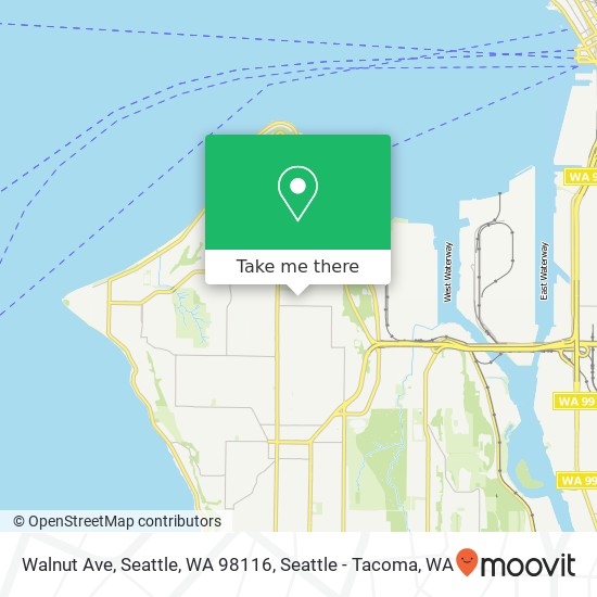 Walnut Ave, Seattle, WA 98116 map