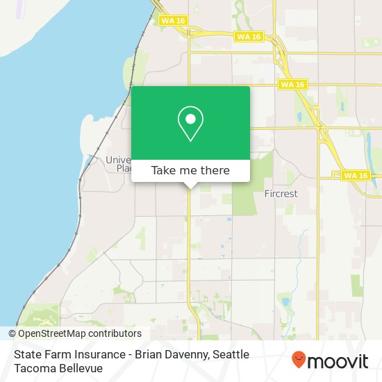 State Farm Insurance - Brian Davenny, 3009 Bridgeport Way W map