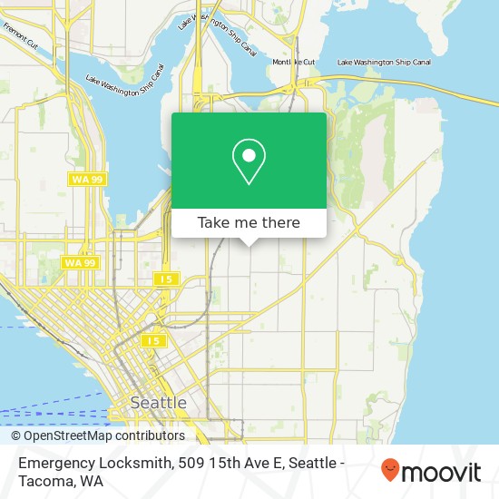 Mapa de Emergency Locksmith, 509 15th Ave E