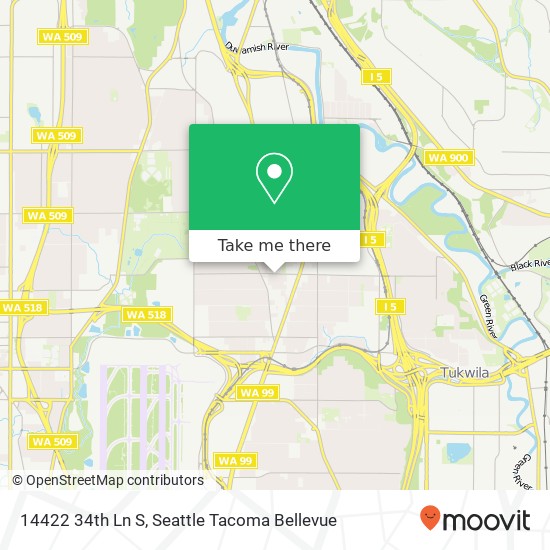 Mapa de 14422 34th Ln S, Tukwila, WA 98168