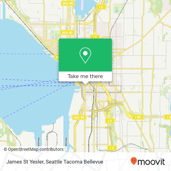 Mapa de James St Yesler, Seattle, WA 98104