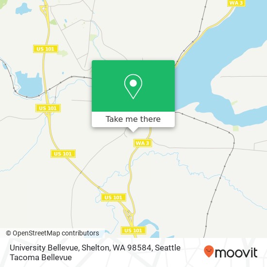 Mapa de University Bellevue, Shelton, WA 98584