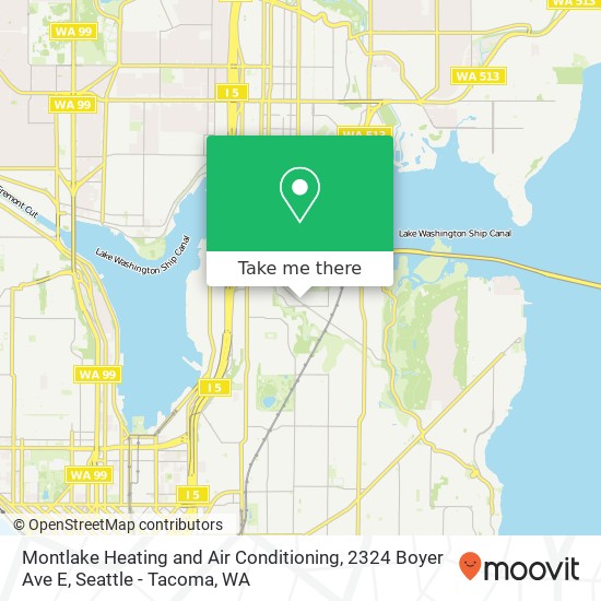 Mapa de Montlake Heating and Air Conditioning, 2324 Boyer Ave E