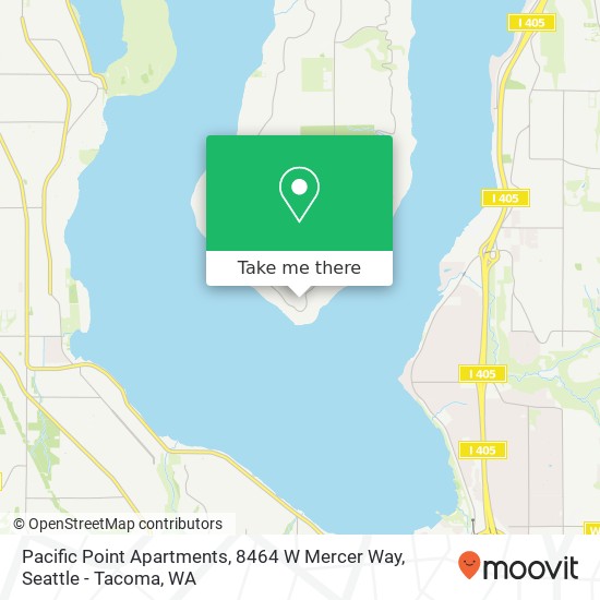 Pacific Point Apartments, 8464 W Mercer Way map