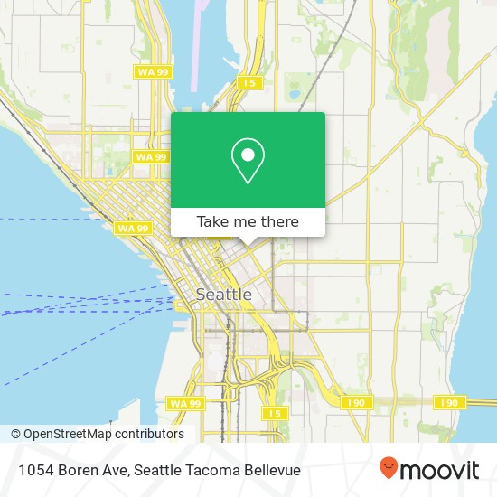 Mapa de 1054 Boren Ave, Seattle, WA 98104