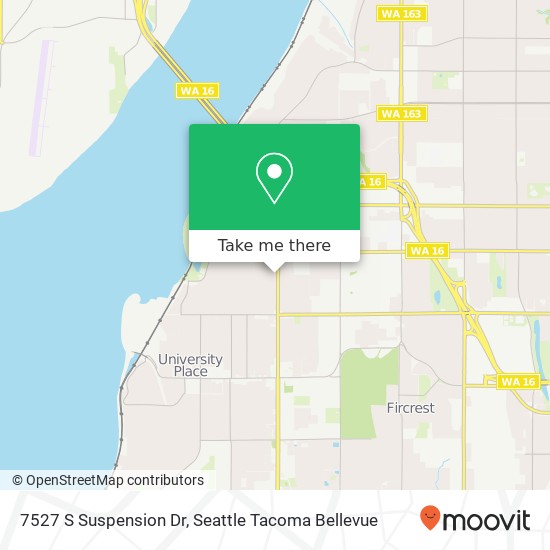 Mapa de 7527 S Suspension Dr, Tacoma, WA 98465