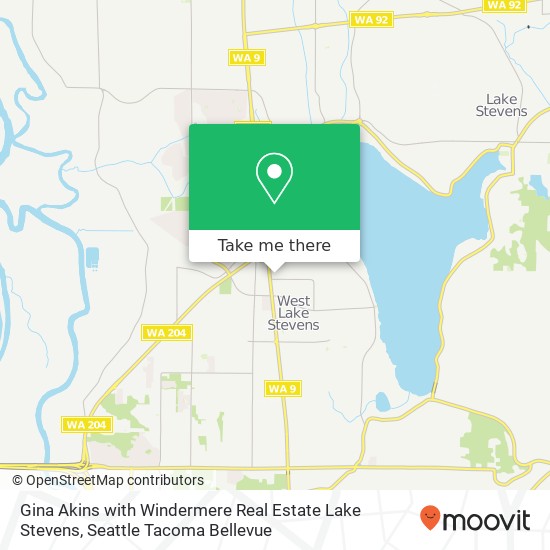 Mapa de Gina Akins with Windermere Real Estate Lake Stevens, 4th St NE