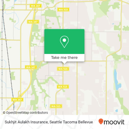 Mapa de Sukhjit Aulakh Insurance, Kent, WA 98031