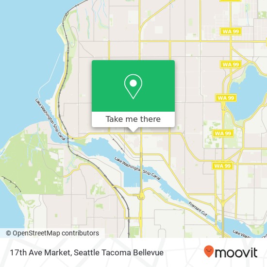 Mapa de 17th Ave Market, Seattle, WA 98107