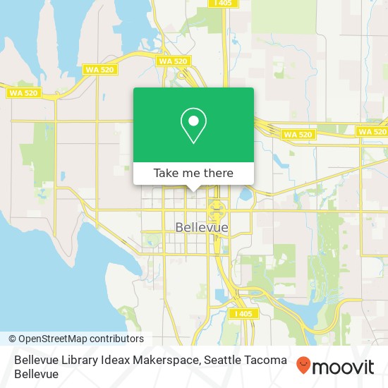 Bellevue Library Ideax Makerspace, 1111 110th Ave NE map