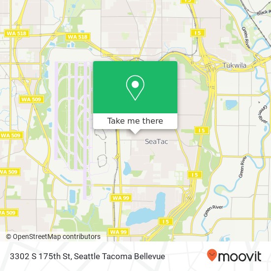 Mapa de 3302 S 175th St, Seatac, WA 98188