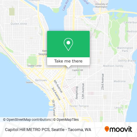 Mapa de Capitol Hill METRO PCS