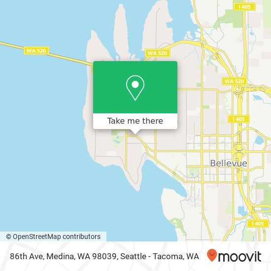 Mapa de 86th Ave, Medina, WA 98039